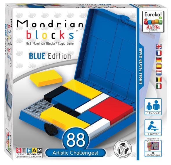 verdund een kopje Roos Logica Spel Mondriaan Blokken (Blauwe Editie) - Educratief
